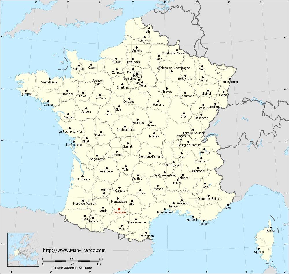 mapi francuske pokazuje Toulouse