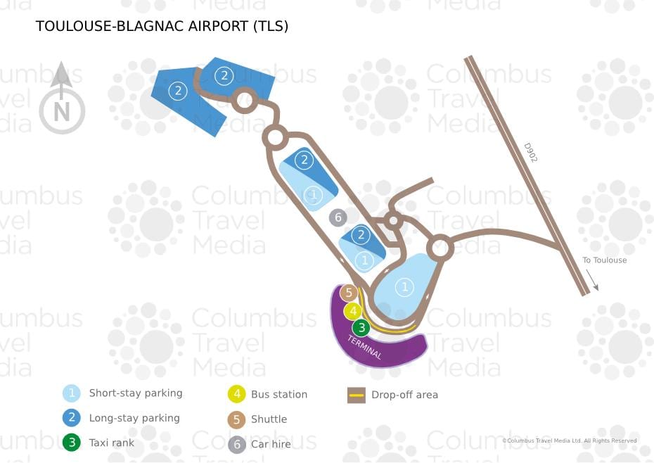 mapa Toulouse blagnac aerodrom