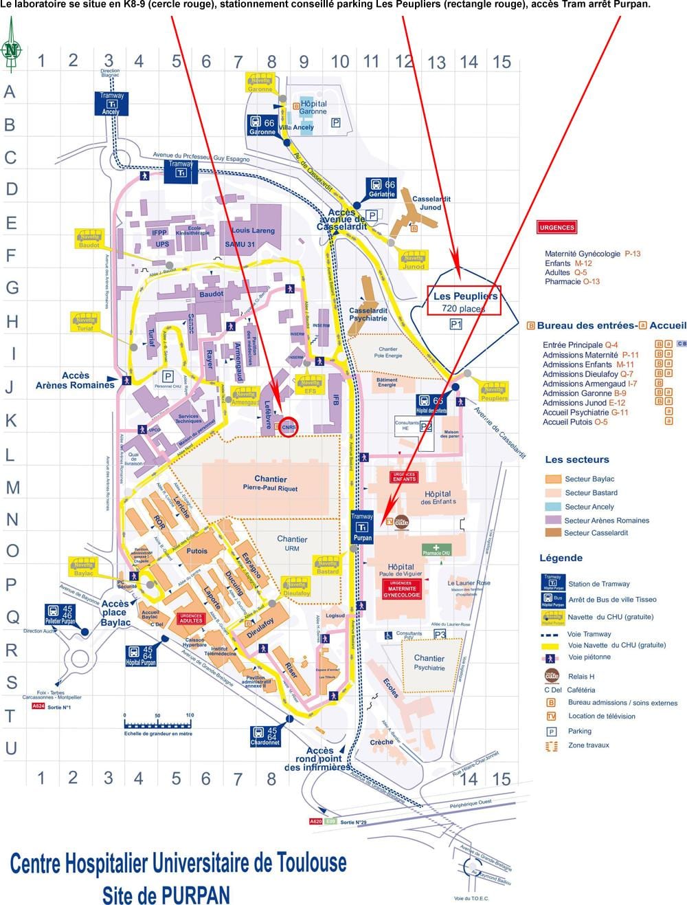 mapa Toulouse bolnici