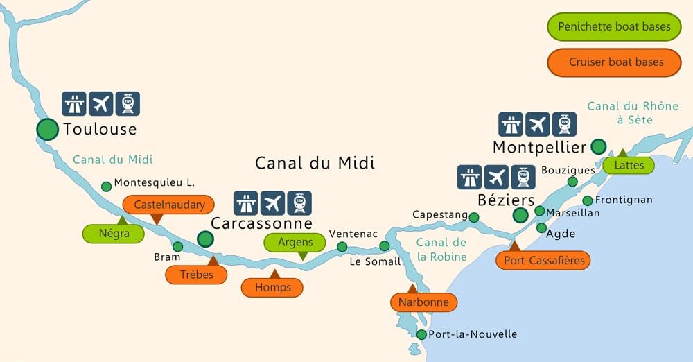 mapa Toulouse čamac