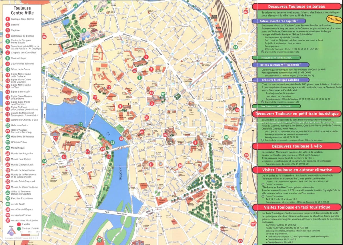 mapa Toulouse grad