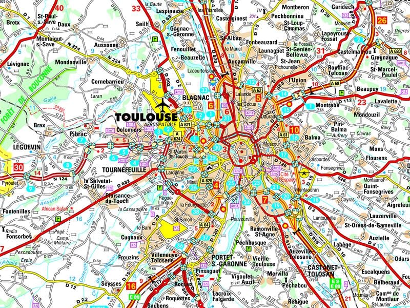 mapa Toulouse put