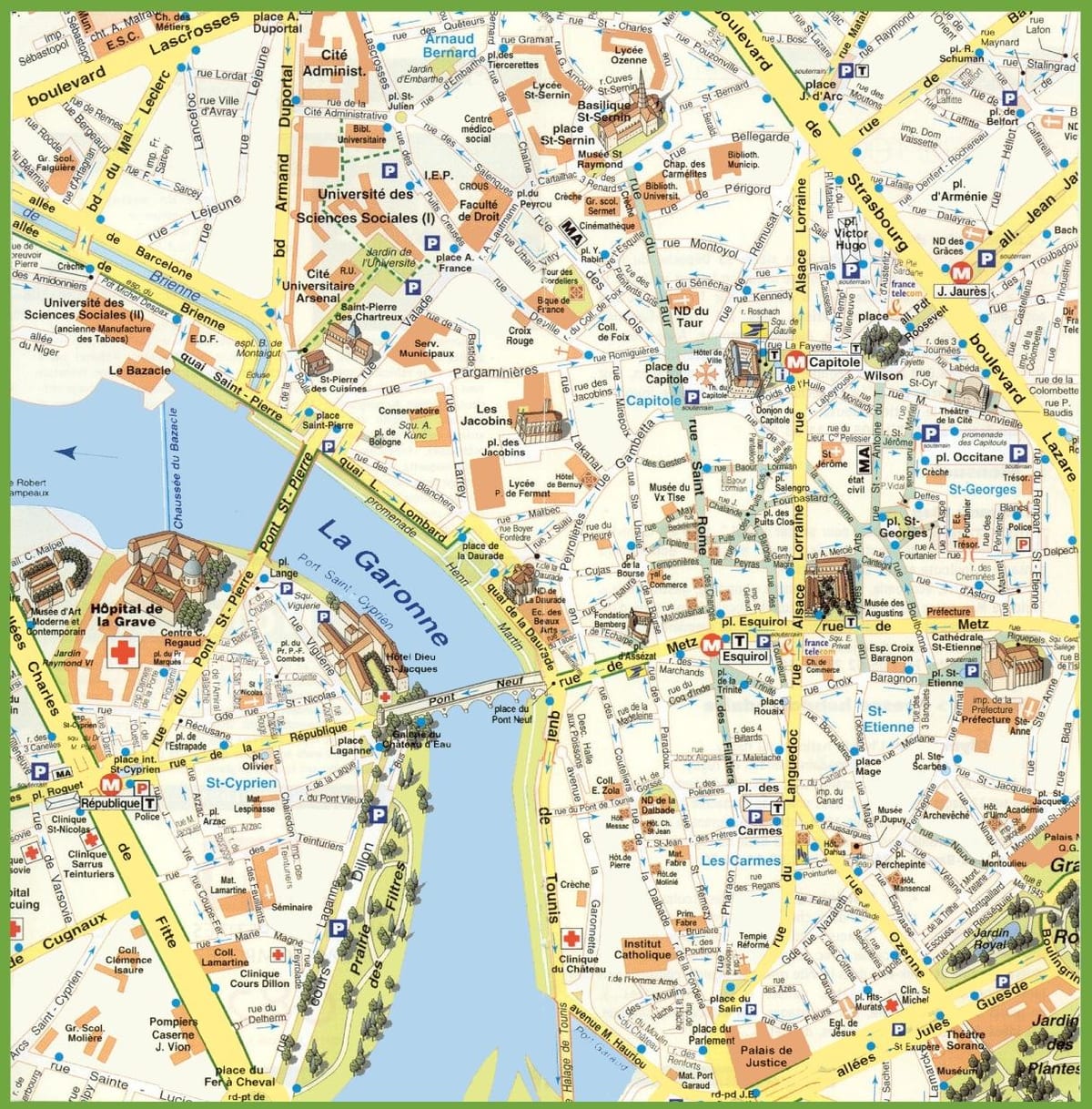 mapa Toulouse