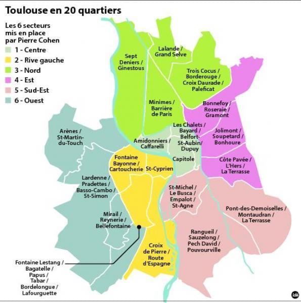 mapa Toulouse okrug
