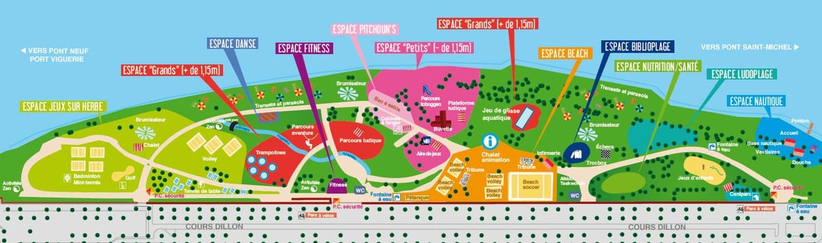 mapa Toulouse plažu