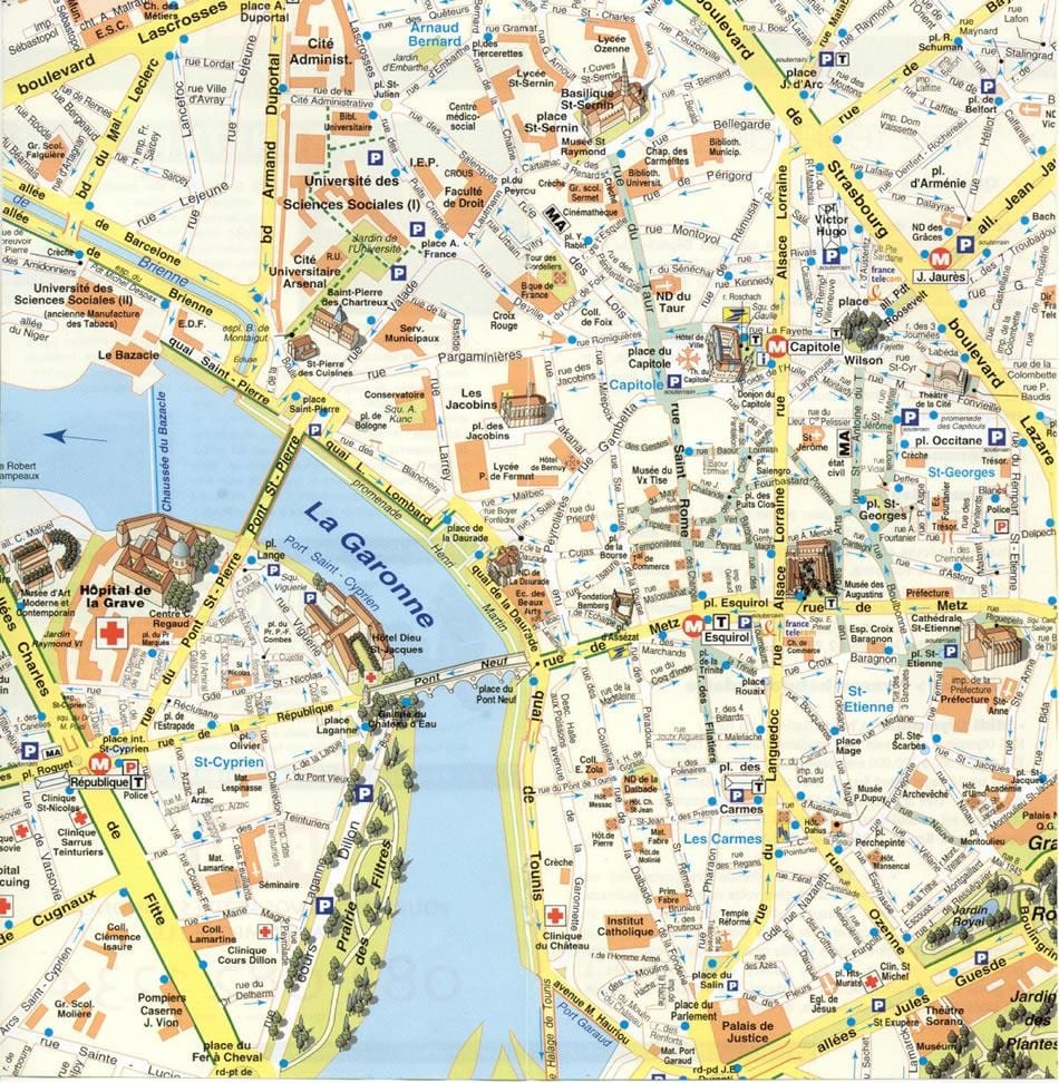 mapa Toulouse predgrađu