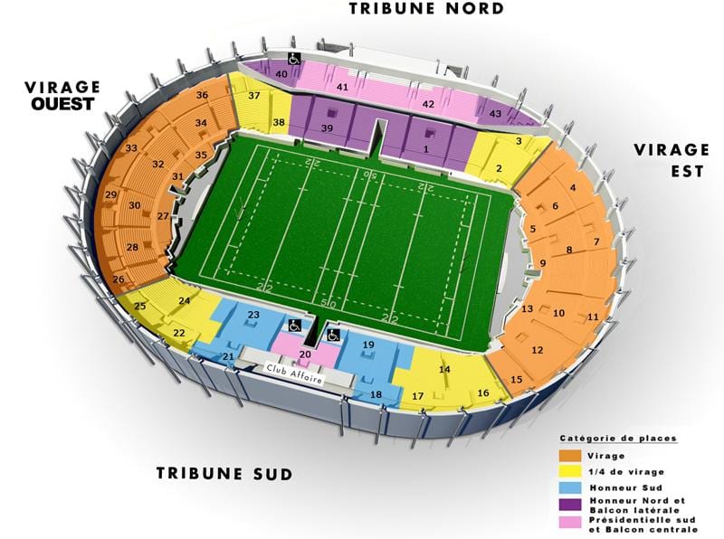 mapa Toulouse stadion 